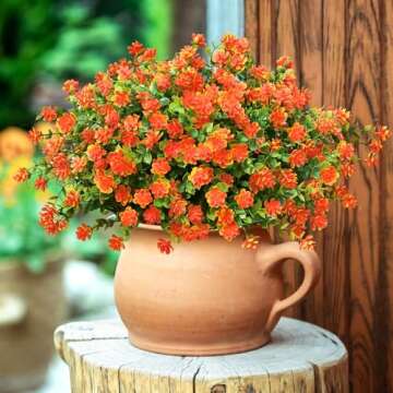 Vibrant Fall Decor with 12 Bundles of UV Resistant Fake Mums for Indoor and Outdoor Use