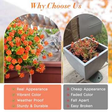 Durable 12 Bundles Fake Mums for Fall Decoration