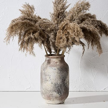 Rustic Ceramic Flower Vase for Home Decor 9.5 Inch