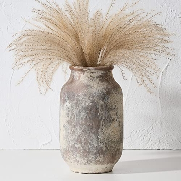 Rustic Ceramic Flower Vase for Home Decor 9.5 Inch
