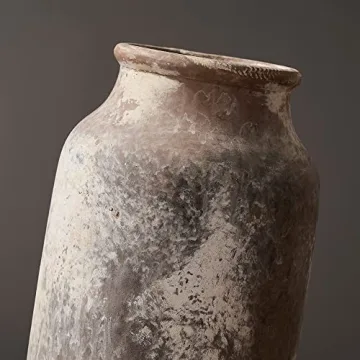 Rustic Ceramic Flower Vase for Home Decor 9.5 Inch