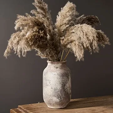 Rustic Ceramic Flower Vase for Home Decor 9.5 Inch