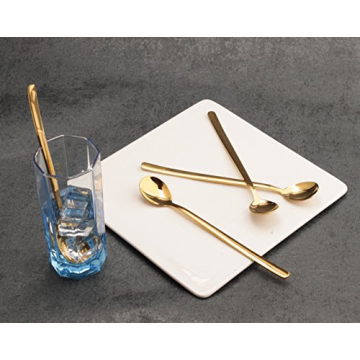 Elegant 8x Long Handle Spoons in Gold - Perfect for Any Occasion