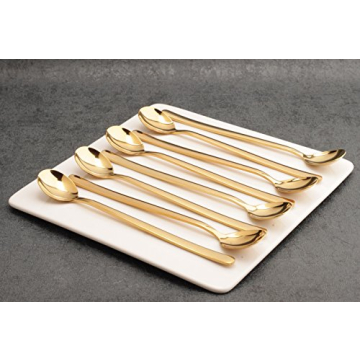 Elegant 8x Long Handle Spoons in Gold - Perfect for Any Occasion