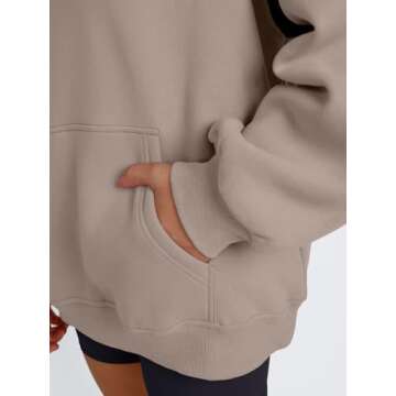 Trendy Queen Womens Oversized Hoodies Color Block Fall Fashion 2025 Casual Long Sleeve Sweatshirts Y2k Winter Clothes Coffee Grey M