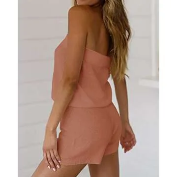 Chang Yun Womens Summer Jumpsuits Casual Loose Sleeveless Off Shoulder Elastic Waist Romper Loungewe...