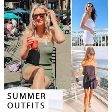 Chang Yun Womens Summer Jumpsuits Casual Loose Sleeveless Off Shoulder Elastic Waist Romper Loungewear Two Piece Outfits