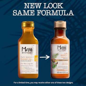 Maui Moisture Curl Quench + Coconut Oil Curl-Defining Anti-Frizz Conditioner to Hydrate and Detangle...