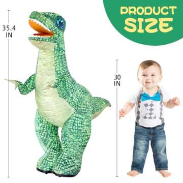 Jovow 2.4GHZ Inflatable Dinosaur Toy - Rechargeable & Remote Controlled Fun!