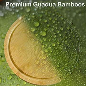 12" Premium Solid Bamboo Lazy Susan Wood Turntable Tray Cabinet Organizer, Balanced Smooth Spin Thicken Round Wood Tray Rotating Spice Rack for Kitchen Pantry Countertop Table