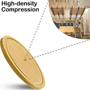 12" Premium Solid Bamboo Lazy Susan Wood Turntable Tray Cabinet Organizer, Balanced Smooth Spin Thicken Round Wood Tray Rotating Spice Rack for Kitchen Pantry Countertop Table