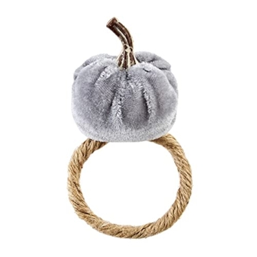 Elegant Jute Cord Napkin Rings with Pumpkin Topper