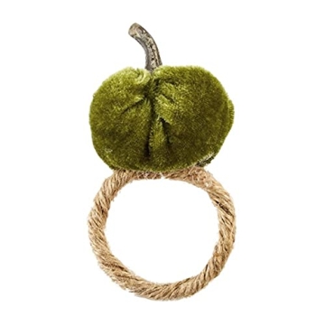 Elegant Jute Cord Napkin Rings with Pumpkin Topper