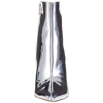 The Drop Women's Gail Heeled Ankle Boot Silver Mirror, 12