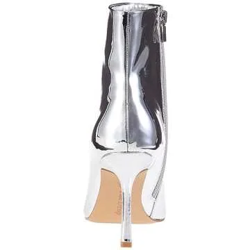The Drop Women's Gail Heeled Ankle Boot Silver Mirror, 12