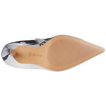 The Drop Women's Gail Heeled Ankle Boot Silver Mirror, 12