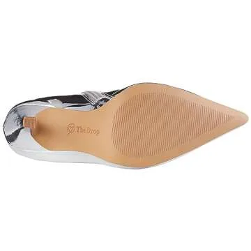 The Drop Women's Gail Heeled Ankle Boot Silver Mirror, 12