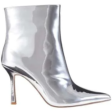 The Drop Women's Gail Heeled Ankle Boot Silver Mirror, 12