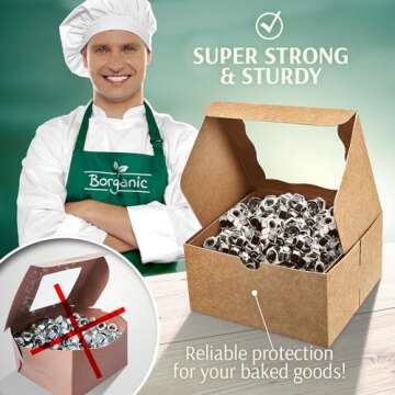 Borganic Cookie Boxes - Strongest Oil Resistant Bakery Boxes