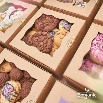 Borganic Cookie Boxes - Strongest Oil Resistant Bakery Boxes