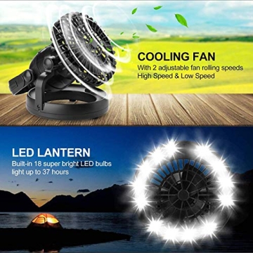 LED Camping Lantern & Ceiling Fan for Emergencies