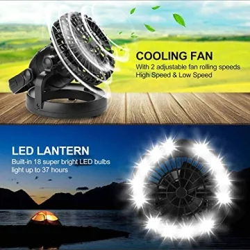 LED Camping Lantern & Ceiling Fan for Emergencies