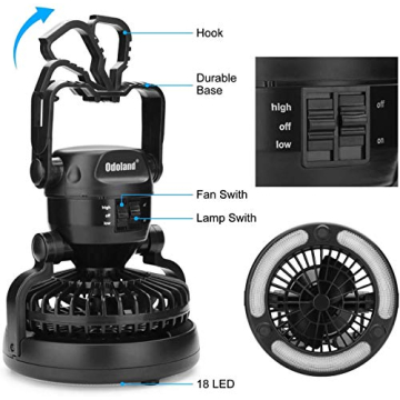 LED Camping Lantern & Ceiling Fan for Emergencies