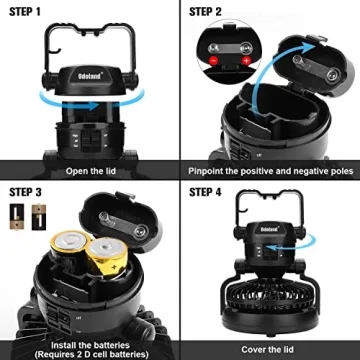 LED Camping Lantern & Ceiling Fan for Emergencies