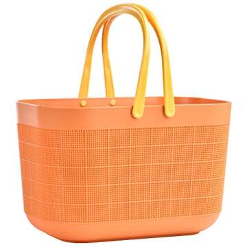 Haundry Plastic Shower Caddy Basket Tote, Bathroom Organizer with Handles, Portable Storage Basket f...