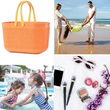 Haundry Plastic Shower Caddy Basket Tote, Bathroom Organizer with Handles, Portable Storage Basket for College Dorm Room Essentials, Garden, Pool, Camping, Gym, Beach, Cleaning Supplies