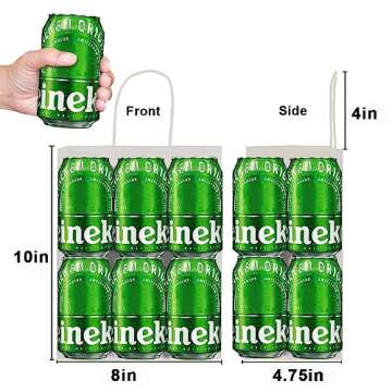 Toovip 50 Pack 8x4.75x10 Inch Medium Light Pink Kraft Paper Bags with Handles Bulk, Gift Bags for Bi...