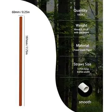 Disposable Rainbow Paper Straws, 100 Counts Solid Single Plain Color In Assorted 7 Colors Multi Colors Straws Paper Drinking Straw for DIY Crafts, Birthday Party, Cake Pop Sticks