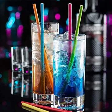 Disposable Rainbow Paper Straws, 100 Counts Solid Single Plain Color In Assorted 7 Colors Multi Colors Straws Paper Drinking Straw for DIY Crafts, Birthday Party, Cake Pop Sticks