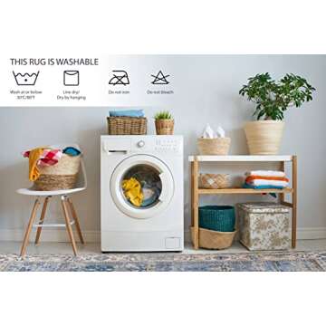 Adiva Machine Washable Vintage Area Rug for Home Decor