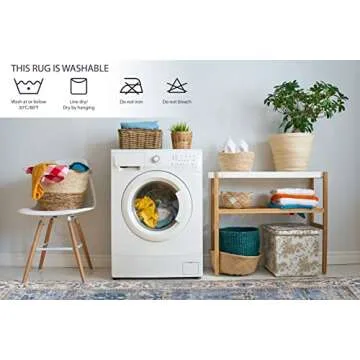 Adiva Machine Washable Vintage Area Rug for Home Decor