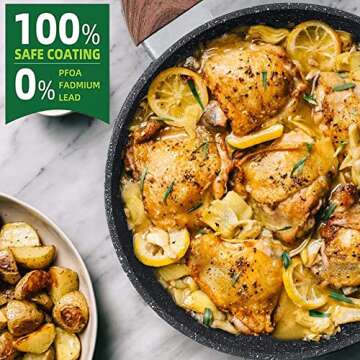 Kitchen Academy Pots and Pans Set Non Stick - 15 Pcs Black Induction Kitchen Cookware Sets, Healthy Non-toxic Hammered Cooking Pans Set