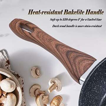 Kitchen Academy Pots and Pans Set Non Stick - 15 Pcs Black Induction Kitchen Cookware Sets, Healthy Non-toxic Hammered Cooking Pans Set