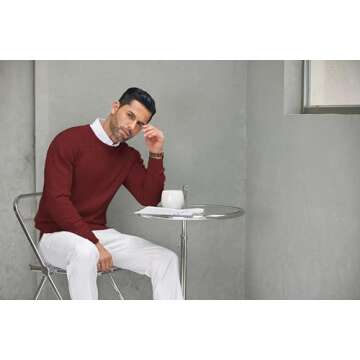 Men's Casual Crewneck Knit Sweater - COOFANDY Style