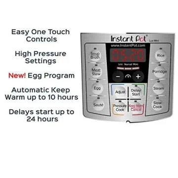 Instant Pot Lux Mini 6-in-1 Electric Pressure Cooker, Sterilizer Slow Cooker, Rice Cooker, Steamer, Saute, and Warmer, 3 Quart, 10 One-Touch Programs