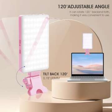 Inspack 80 LED Selfie Light for iPhone, Portable Phone Light Clip for Tiktok Video Recording, Zoom C...