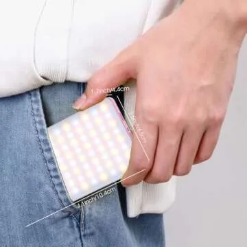 Inspack 80 LED Selfie Light for iPhone, Portable Phone Light Clip for Tiktok Video Recording, Zoom Calls Lighting Computer, High Power Rechargeable with 3 Light Modes, Laptop Light Conferencing(Pink)