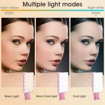 Inspack 80 LED Selfie Light for iPhone, Portable Phone Light Clip for Tiktok Video Recording, Zoom Calls Lighting Computer, High Power Rechargeable with 3 Light Modes, Laptop Light Conferencing(Pink)