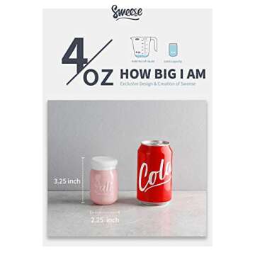 Sweese 812.108 Porcelain Salt & Pepper Shaker, Farmhouse Table Decor, 4 ounce each, Pink