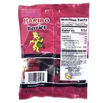 Haribo Berries Crunchy Chewy Gummy Candy 2 Pack with Stickers