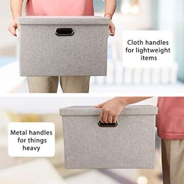 Graciadeco Collapsible Storage Bins with Lids - 3 Pack