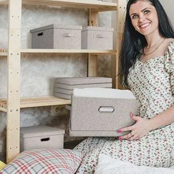 Graciadeco Collapsible Storage Bins with Lids - 3 Pack