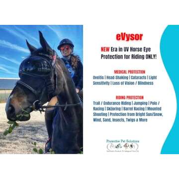 eVysor by eQuick - UV Protection Horse Riding Goggles- Dark UV Lenses