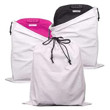 3 Pack Drawstring Dust Covers Large Cloth Storage Pouch String Bag for Handbags Purses Shoes