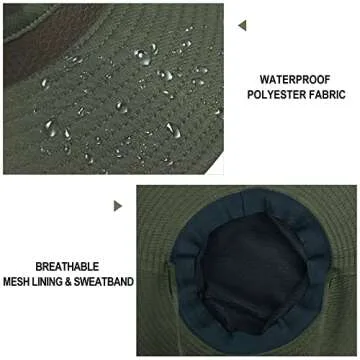 Koreshion Men Sun Hat UV UPF Adjustable Wide Brim - Outdoor