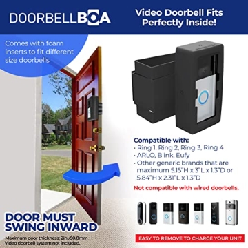 DoorBellBoa No Tools Secure Door Mount for Video Doorbells
